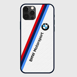 Чехол для iPhone 12 Pro Max BMW Motorsport: White Carbon, цвет: 3D-черный