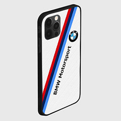 Чехол для iPhone 12 Pro Max BMW Motorsport: White Carbon, цвет: 3D-черный — фото 2