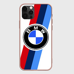 Чехол для iPhone 12 Pro Max BMW M: White Sport, цвет: 3D-светло-розовый