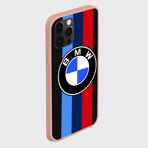 Чехол iPhone 12 Pro Max BMW SPORT / 3D-Светло-розовый – фото 2