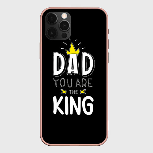 Чехол iPhone 12 Pro Max Dad you are the King / 3D-Светло-розовый – фото 1