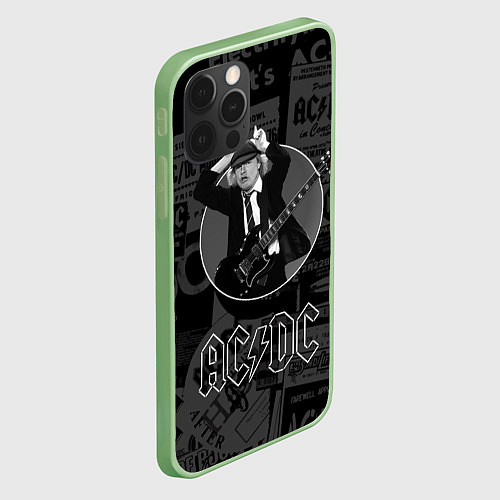 Чехол iPhone 12 Pro Max AC/DC: Black Devil / 3D-Салатовый – фото 2