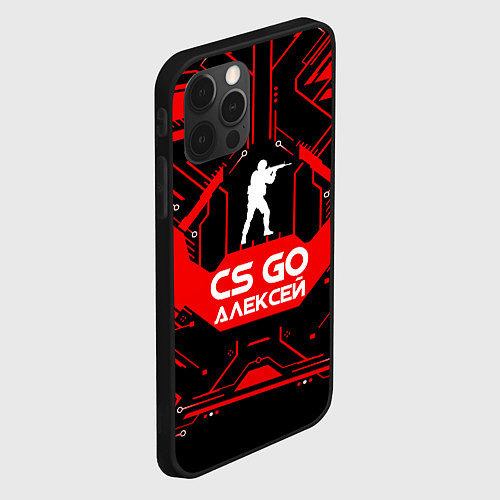 Чехол iPhone 12 Pro Max CS:GO - Алексей / 3D-Черный – фото 2