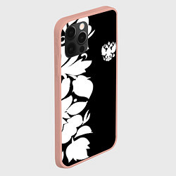 Чехол для iPhone 12 Pro Max Russia: B&W Floral, цвет: 3D-светло-розовый — фото 2