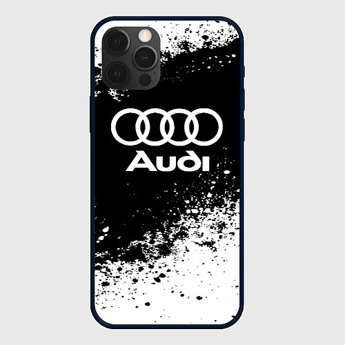 Чехол iPhone 12 Pro Max Audi: Black Spray / 3D-Черный – фото 1