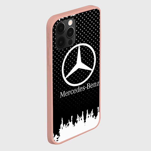 Чехол iPhone 12 Pro Max Mercedes-Benz: Black Side / 3D-Светло-розовый – фото 2