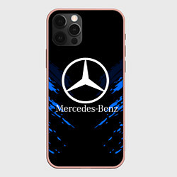 Чехол для iPhone 12 Pro Max Mercedes-Benz: Blue Anger, цвет: 3D-светло-розовый