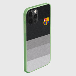 Чехол для iPhone 12 Pro Max ФК Барселона: Серый стиль, цвет: 3D-салатовый — фото 2