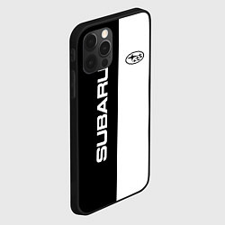 Чехол для iPhone 12 Pro Max Subaru B&W, цвет: 3D-черный — фото 2