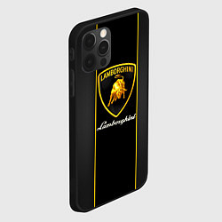 Чехол для iPhone 12 Pro Max Lamborghini Luxury, цвет: 3D-черный — фото 2