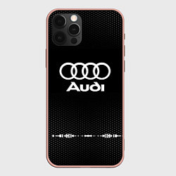 Чехол для iPhone 12 Pro Max Audi: Black Abstract, цвет: 3D-светло-розовый