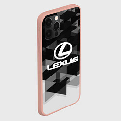 Чехол для iPhone 12 Pro Max Lexus sport geometry, цвет: 3D-светло-розовый — фото 2