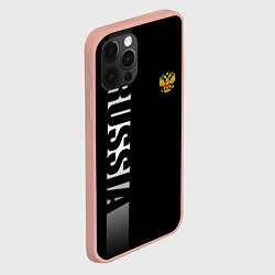 Чехол для iPhone 12 Pro Max Russia: Black Line, цвет: 3D-светло-розовый — фото 2