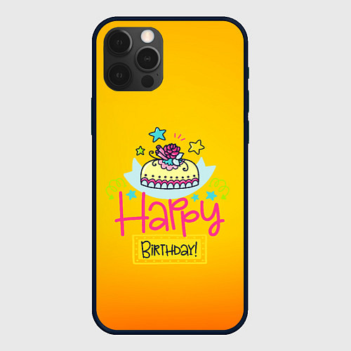 Чехол iPhone 12 Pro Max Happy Birthday / 3D-Черный – фото 1