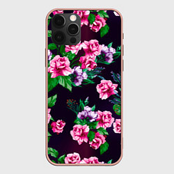 Чехол для iPhone 12 Pro Max Розы во тьме, цвет: 3D-светло-розовый