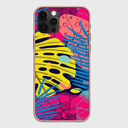 Чехол для iPhone 12 Pro Max Тропическая мода, цвет: 3D-светло-розовый