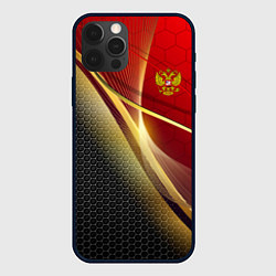 Чехол для iPhone 12 Pro Max RUSSIA SPORT: Gold Collection, цвет: 3D-черный