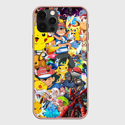 Чехол для iPhone 12 Pro Max Pokemon Bombing, цвет: 3D-светло-розовый