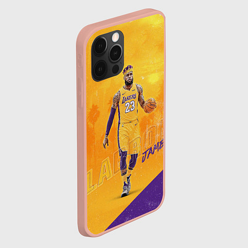 Чехол iPhone 12 Pro Max LeBron James: NBA Star / 3D-Светло-розовый – фото 2