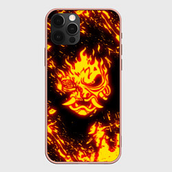 Чехол для iPhone 12 Pro Max Cyberpunk 2077: FIRE SAMURAI, цвет: 3D-светло-розовый