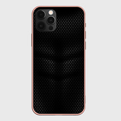 Чехол для iPhone 12 Pro Max Карбоновая броня, цвет: 3D-светло-розовый