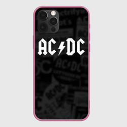 Чехол для iPhone 12 Pro Max AC/DC: Black Rock, цвет: 3D-малиновый