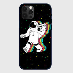 Чехол для iPhone 12 Pro Max Космонавт с магнитофоном, цвет: 3D-черный