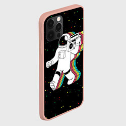 Чехол для iPhone 12 Pro Max Космонавт с магнитофоном, цвет: 3D-светло-розовый — фото 2
