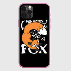 Чехол для iPhone 12 Pro Max Crazy Like a Fox, цвет: 3D-малиновый