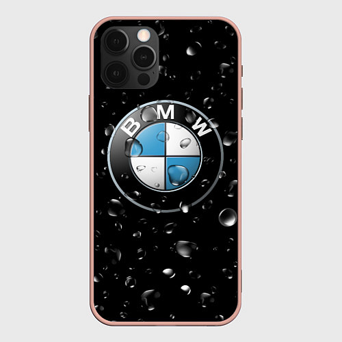 Чехол iPhone 12 Pro Max BMW под Дождём / 3D-Светло-розовый – фото 1