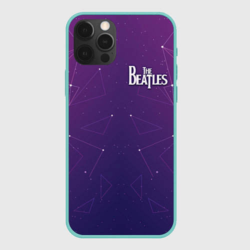 Чехол iPhone 12 Pro Max The Beatles: Neon Style / 3D-Мятный – фото 1