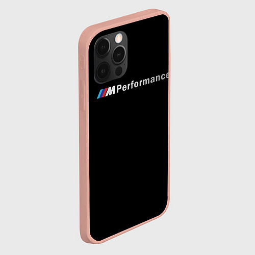 Чехол iPhone 12 Pro Max BMW PERFORMANCE ЧЁРНЫЙ БМВ / 3D-Светло-розовый – фото 2