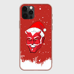 Чехол для iPhone 12 Pro Max Сатана Санта, цвет: 3D-светло-розовый