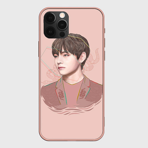 Чехол iPhone 12 Pro Max Kim Taehyung / 3D-Светло-розовый – фото 1