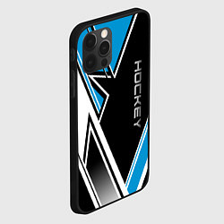 Чехол для iPhone 12 Pro Max Hockey black blue white, цвет: 3D-черный — фото 2