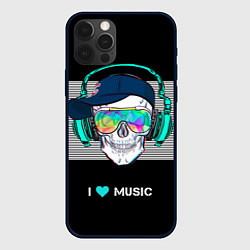 Чехол для iPhone 12 Pro Max I like music - skull, цвет: 3D-черный