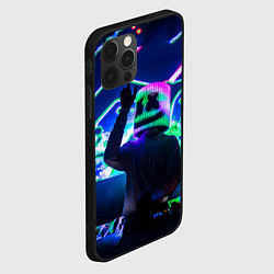 Чехол для iPhone 12 Pro Max Marshmello: Neon DJ, цвет: 3D-черный — фото 2