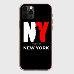 Чехол для iPhone 12 Pro Max New York City, цвет: 3D-светло-розовый