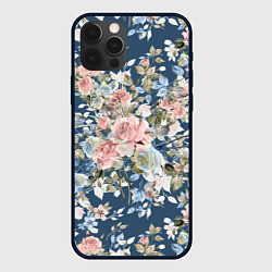 Чехол для iPhone 12 Pro Max Цветущие розы, цвет: 3D-черный
