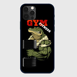 Чехол для iPhone 12 Pro Max GYM fitness crocodile, цвет: 3D-черный