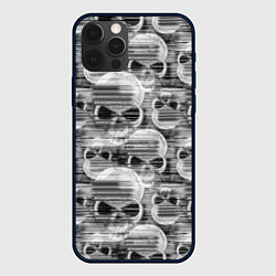 Чехол для iPhone 12 Pro Max Серые черепа - растр, цвет: 3D-черный