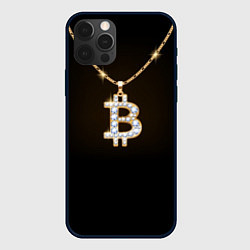 Чехол для iPhone 12 Pro Max Бриллиантовый биткоин, цвет: 3D-черный