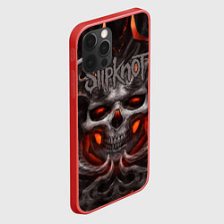 Чехол для iPhone 12 Pro Max Slipknot: Hell Skull, цвет: 3D-красный — фото 2