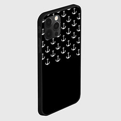 Чехол для iPhone 12 Pro Max Минималистичные Якоря, цвет: 3D-черный — фото 2