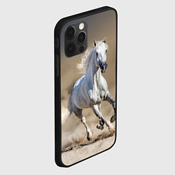 Чехол для iPhone 12 Pro Max Белый конь - галоп, цвет: 3D-черный — фото 2