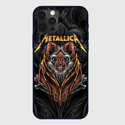 Чехол для iPhone 12 Pro Max Metallica мышь летучая, цвет: 3D-черный