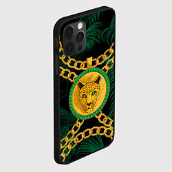 Чехол для iPhone 12 Pro Max Золотой леопард и цепь, цвет: 3D-черный — фото 2