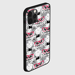 Чехол для iPhone 12 Pro Max Совы в очках, цвет: 3D-черный — фото 2