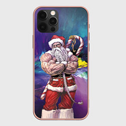 Чехол для iPhone 12 Pro Max Крутой дед мороз, цвет: 3D-светло-розовый