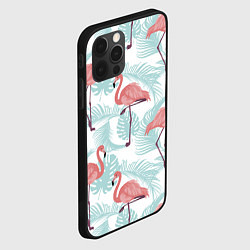 Чехол для iPhone 12 Pro Max Узор фламинго и тропических растений, цвет: 3D-черный — фото 2